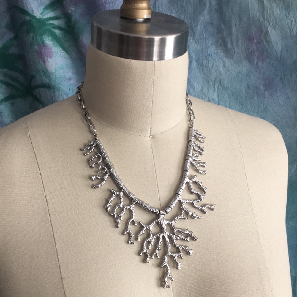 BCBG silver coral necklace